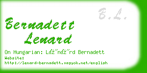 bernadett lenard business card